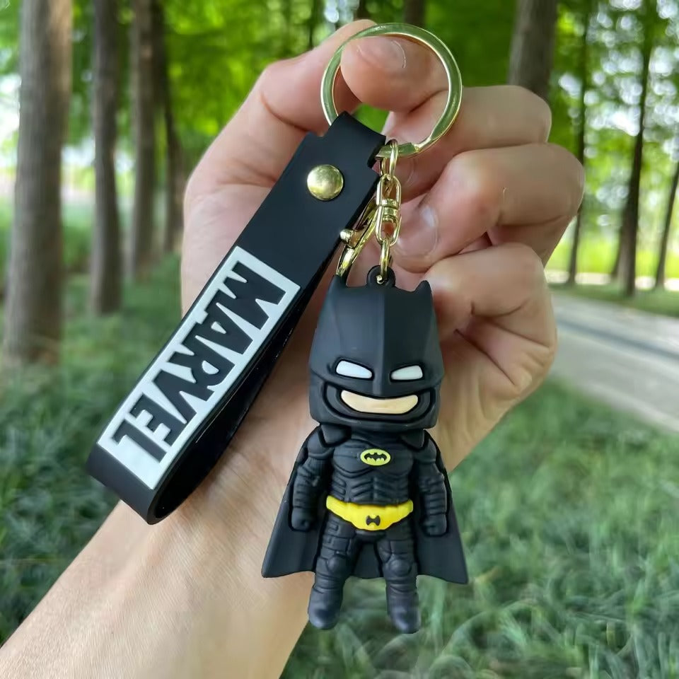 Batman 3D Silicon Keychain With Bagcharm and Strap