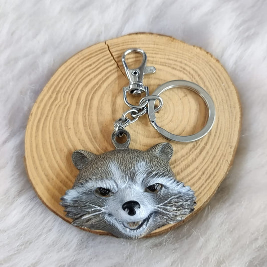 Rocket Raccoon Metal Keychain With Bag Charm