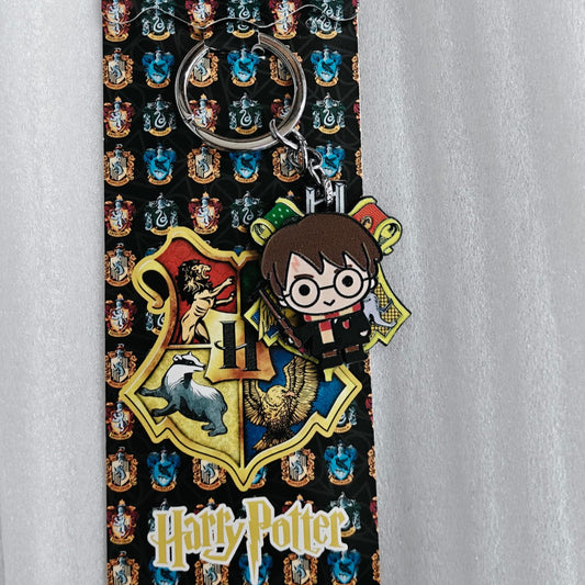 Harry Potter With Wand - Deathly Hallows Rotating Metal Keychain