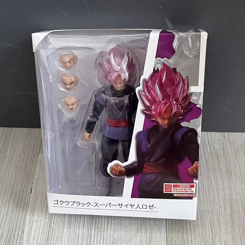 Dragon Ball Z Super Saiyan Rosé Goku Black Figure With Interchangeable Heads and Hands - 5.7 Inches