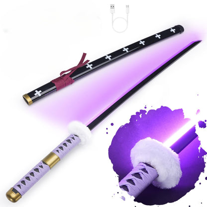 One Piece Trafalgar Law Purple LED Katana Sword With USB Cable (No COD Allowed On This Product) - Prepaid Orders Only