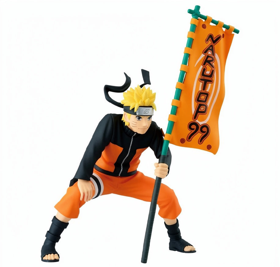 Naruto Uzumaki  Holding Flag Action Figure Collectible 12 cm