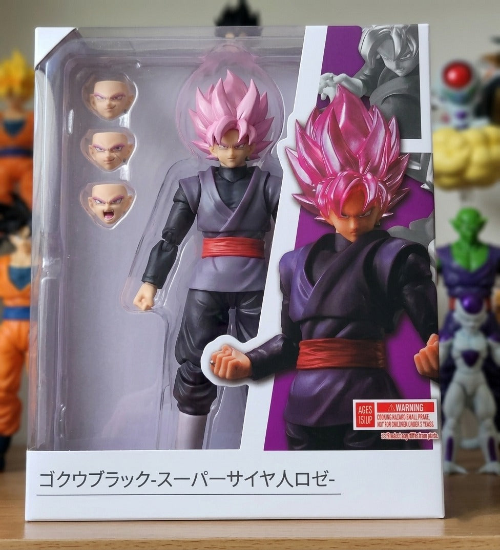 Dragon Ball Z Super Saiyan Rosé Goku Black Figure With Interchangeable Heads and Hands - 5.7 Inches