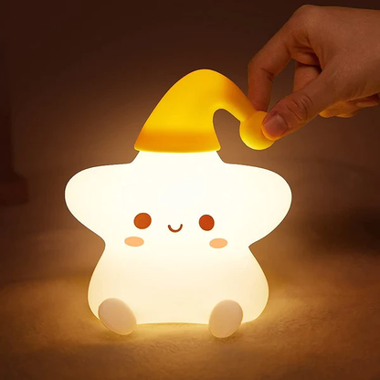 Cute smile Star Touch LED Silicone Lamp, Birthday Gift For Girls And Boys, Star Light Lamp, Kids Night Light, Silicone Lamp, Rechargeable, White