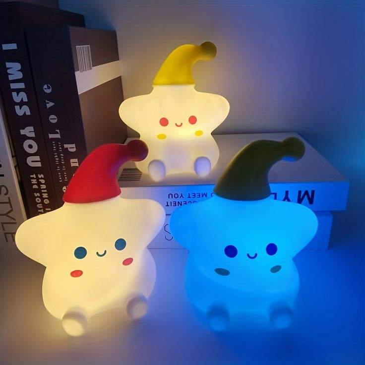 Cute smile Star Touch LED Silicone Lamp, Birthday Gift For Girls And Boys, Star Light Lamp, Kids Night Light, Silicone Lamp, Rechargeable, White