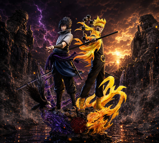 Naruto & Sasuke Dual Power Anime Figure – Premium Collectible Battle Statue