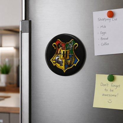 Harry Potter Hogwarts Crest Fridge Magnet – Round Decorative Magnet