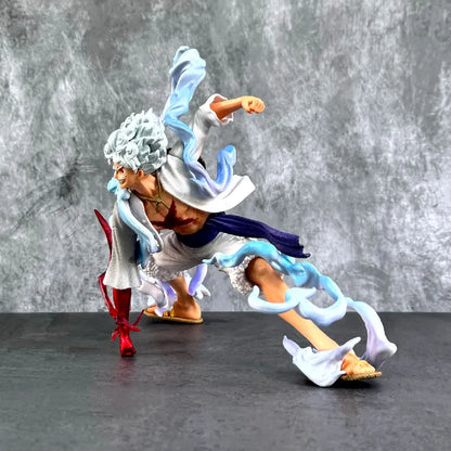 One Piece Monkey D' Luffy Gear 5 Sun God Nika Red Punch Figure