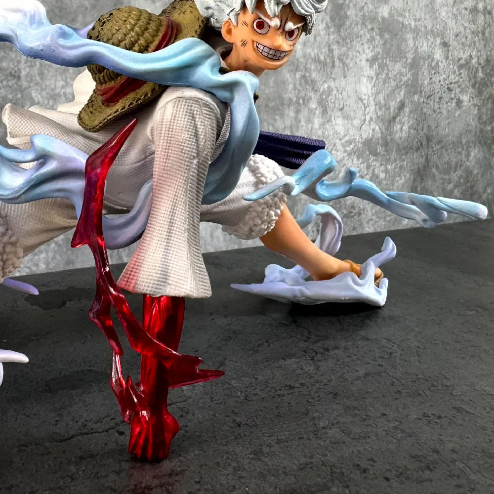 One Piece Monkey D' Luffy Gear 5 Sun God Nika Red Punch Figure