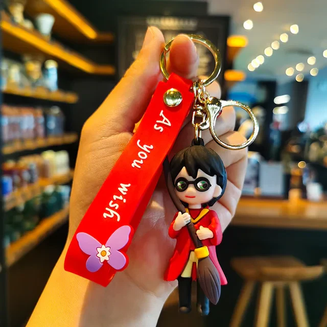 Harry Potter 3D Silicone Keychain With Bagcharm and Strap (Select From Drop Down Menu)