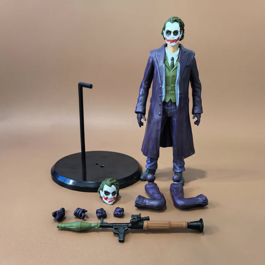 Joker Action Figure with Accessories – Collectible Villain Figure Toy with Weapon Set & Display Stand