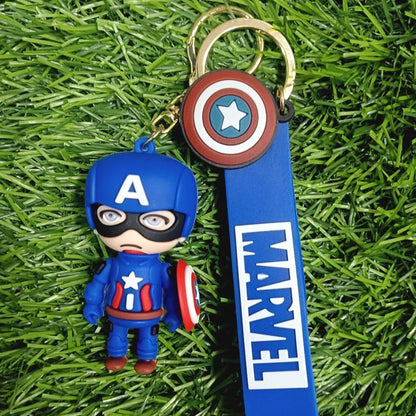 Marvel Avengers 3D Silicon Keychain with Bagcharm and Strap ( Choose From the Dropdown Menu)