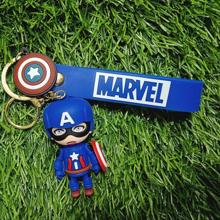 Marvel Avengers 3D Silicon Keychain with Bagcharm and Strap ( Choose From the Dropdown Menu)