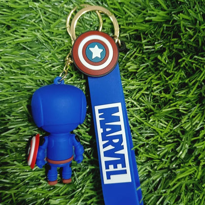 Marvel Avengers 3D Silicon Keychain with Bagcharm and Strap ( Choose From the Dropdown Menu)