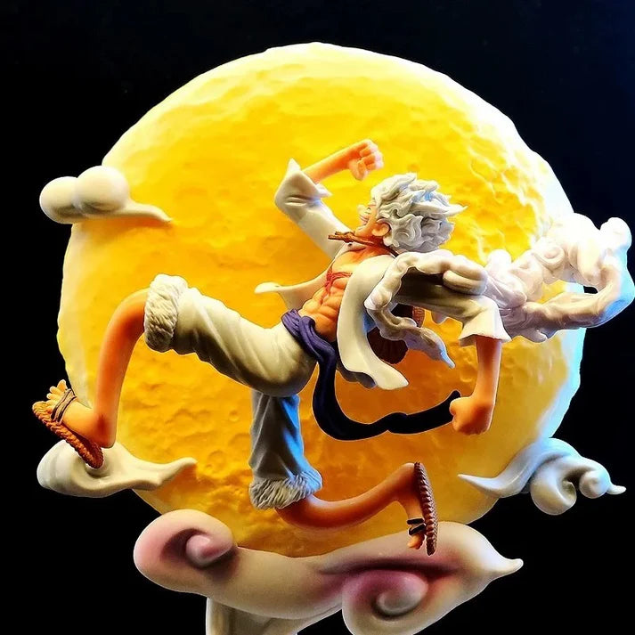 One Piece Monkey D' Luffy Gear 5 Sun God Nika Flying Under Moon LED Light - 25 cm Figure