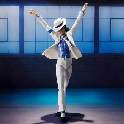Michael Jackson Inspired White Suit Action Figure – Poseable Collectible Model with Accessories