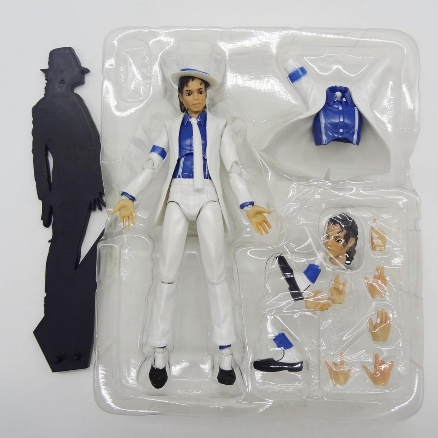 Michael Jackson Inspired White Suit Action Figure – Poseable Collectible Model with Accessories