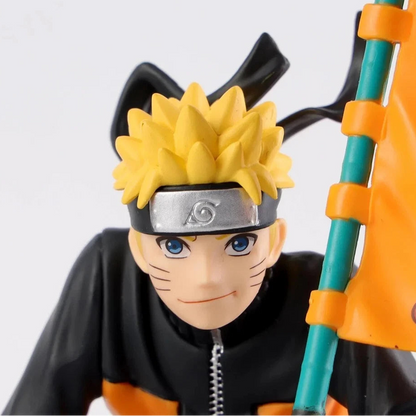 Naruto Uzumaki  Holding Flag Action Figure Collectible 12 cm
