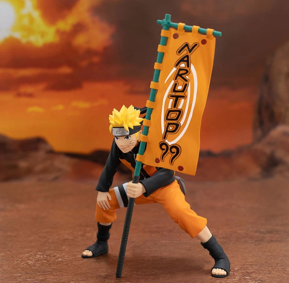 Naruto Uzumaki  Holding Flag Action Figure Collectible 12 cm