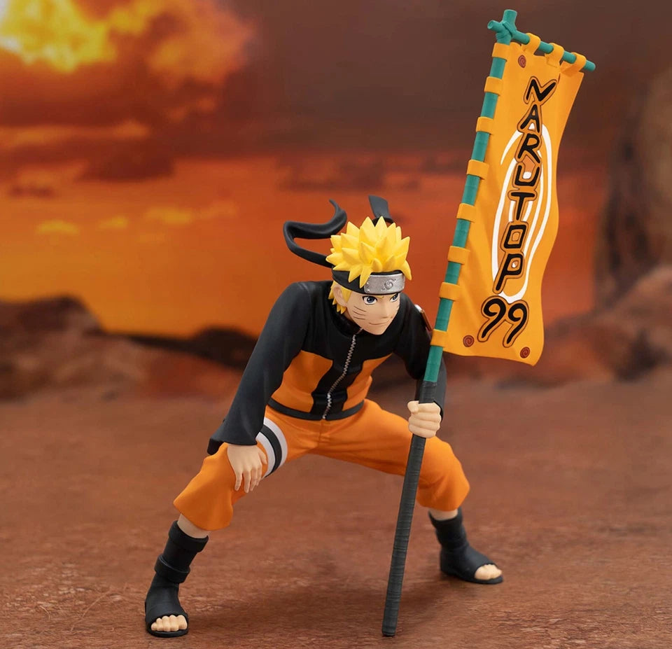 Naruto Uzumaki  Holding Flag Action Figure Collectible 12 cm