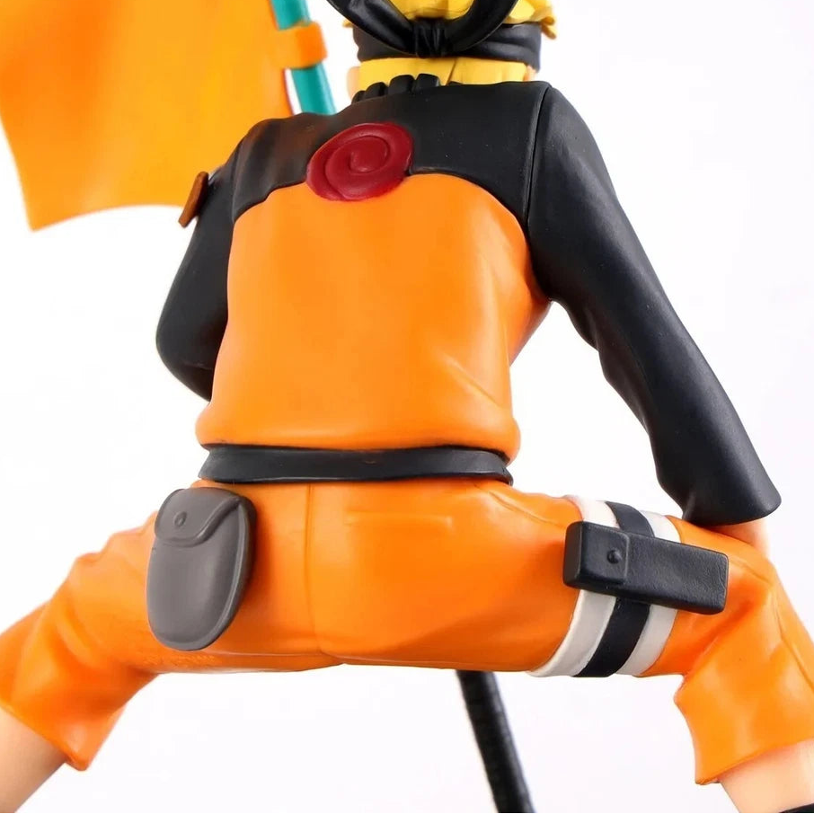 Naruto Uzumaki  Holding Flag Action Figure Collectible 12 cm