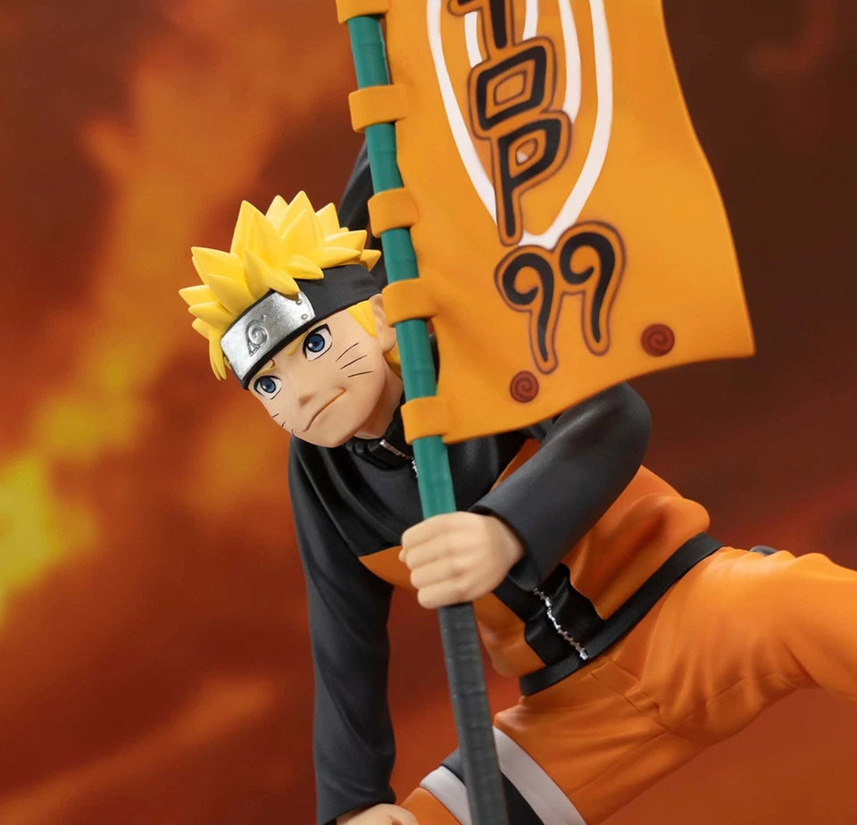 Naruto Uzumaki  Holding Flag Action Figure Collectible 12 cm