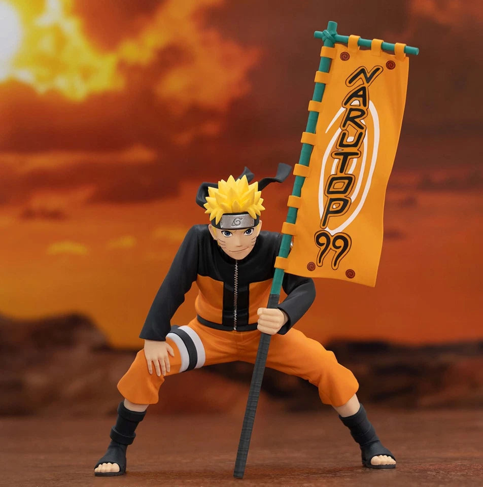 Naruto Uzumaki  Holding Flag Action Figure Collectible 12 cm