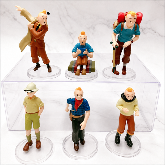 Adventures of Tintin Collectible Mini Figure Set – Classic Cartoon Character Display Toys (Set of 6)
