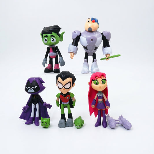 Teen Titans Action Figure Set of 7 | Cartoon Collectible Mini Figures | 10-12 CM Toys for Kids & Fans