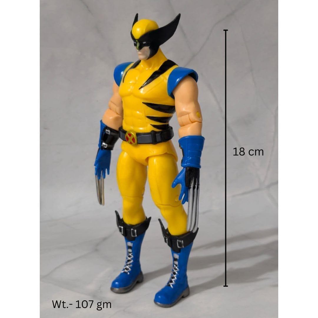 Marvel Wolverine Classic Action Figure Toy with Metal Claws – Superhero Collectible Display Model for Kids & Collectors